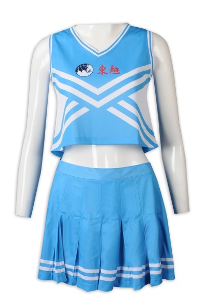 CH201 Mass Customized Sleeveless Waist Dress Cheerleading Dress Fashion Cheerleading Dress Cheerleading Dress Shop Blue  glee cheerios uniform  gladiator cheer skirt front view